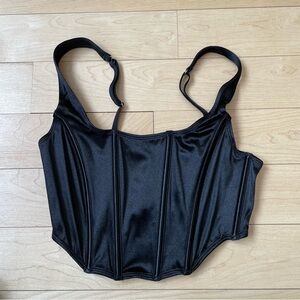 Black Satin Corset Top